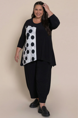 Go To Low Neck T, Blocked Print