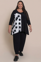 Go To Low Neck T, Blocked Print