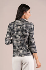 Plisse Mock Neck, Print