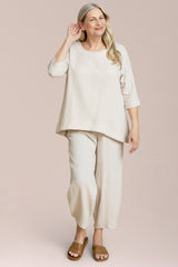 Breeze Nu Button Back Top, 3/4 Sleeve