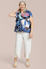 Deep V Top Print Short Sleeve