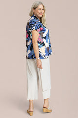 Deep V Top Print Short Sleeve