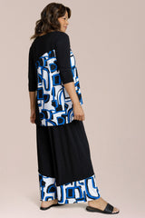 Go To Low Neck T, Blocked Print