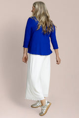 Pop V-Neck Top, 3/4 Slv