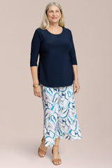 Side Slit Wide Capri, Print