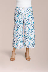 Side Slit Wide Capri, Print