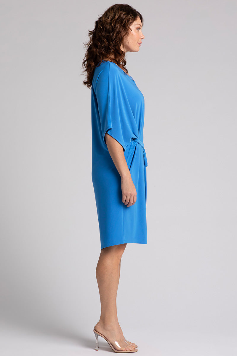 Slouchy V-Neck Dress with Tie