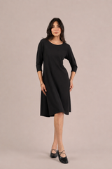 Go To Trapeze Dress 3/4 Sleeve