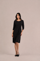 Go To Trapeze Dress 3/4 Sleeve