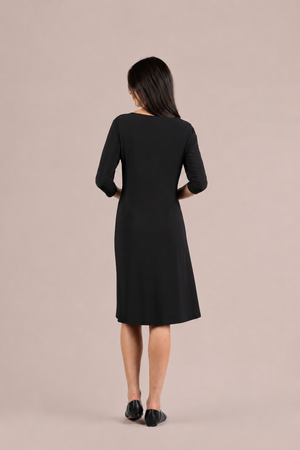 Go To Trapeze Dress 3/4 Sleeve