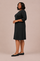 Go To Trapeze Dress 3/4 Sleeve - Plus