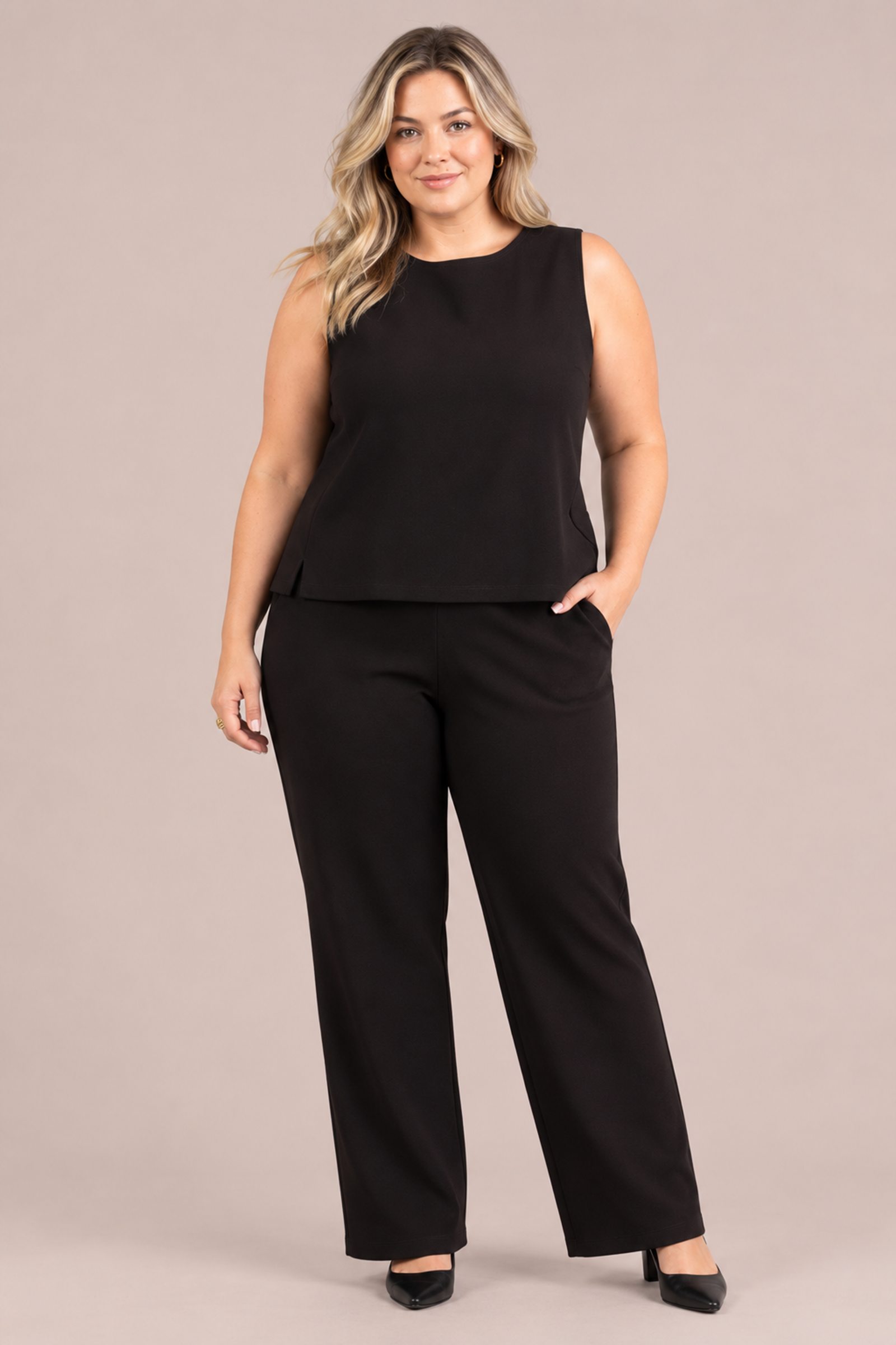 Soffio Crepe Nu Flared Shell - Plus