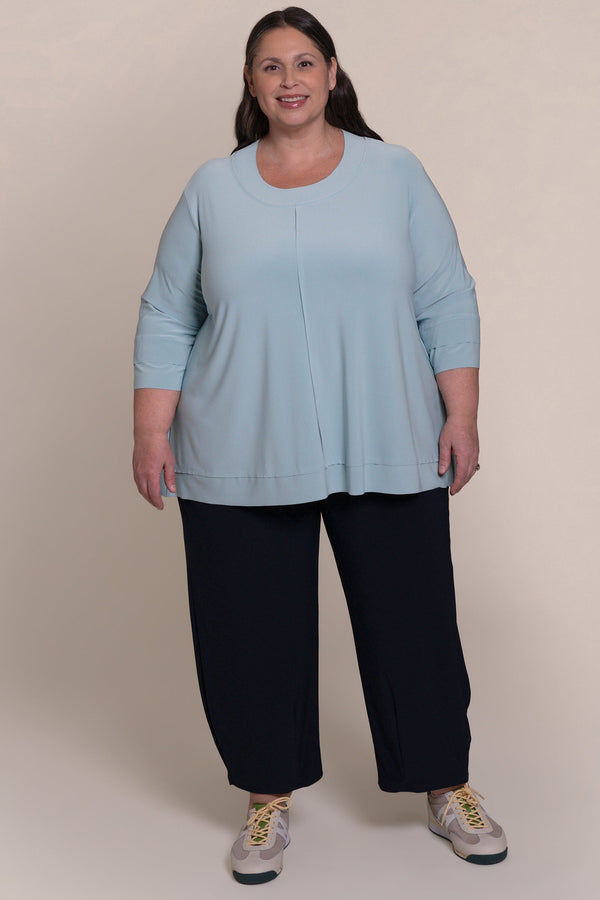 Splice Double Cuff Top Plus | Stone Blue