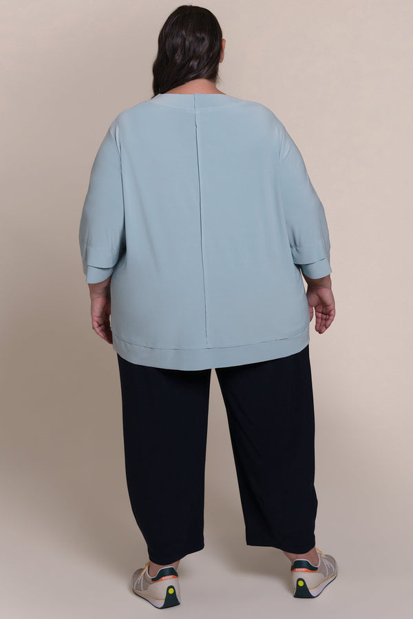 Splice Double Cuff Top Plus | Stone Blue