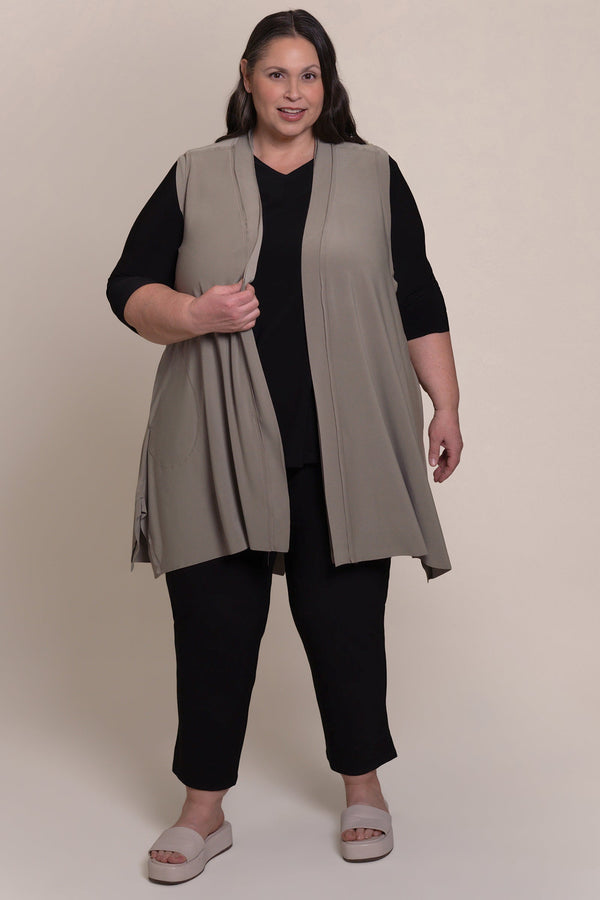 Splice Vest Long Plus | Taupe