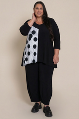 Go  To Low  Neck  T, Blocked Print