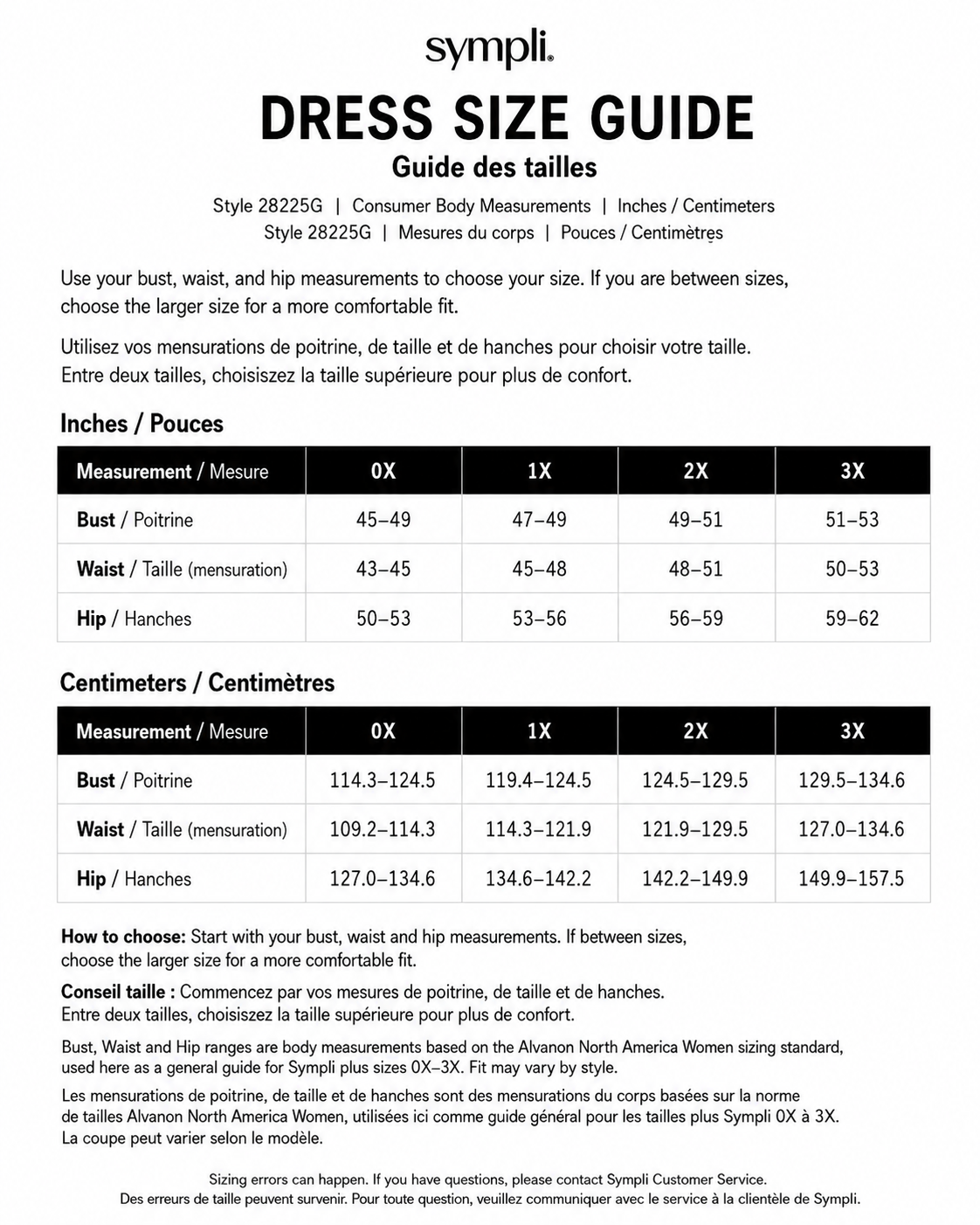 Go To Trapeze Dress 3/4 Sleeve - Plus size chart