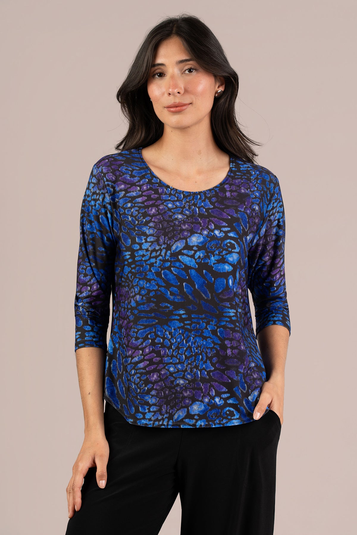 Go To Classic T Relax Short Print 3/4 Sleeve