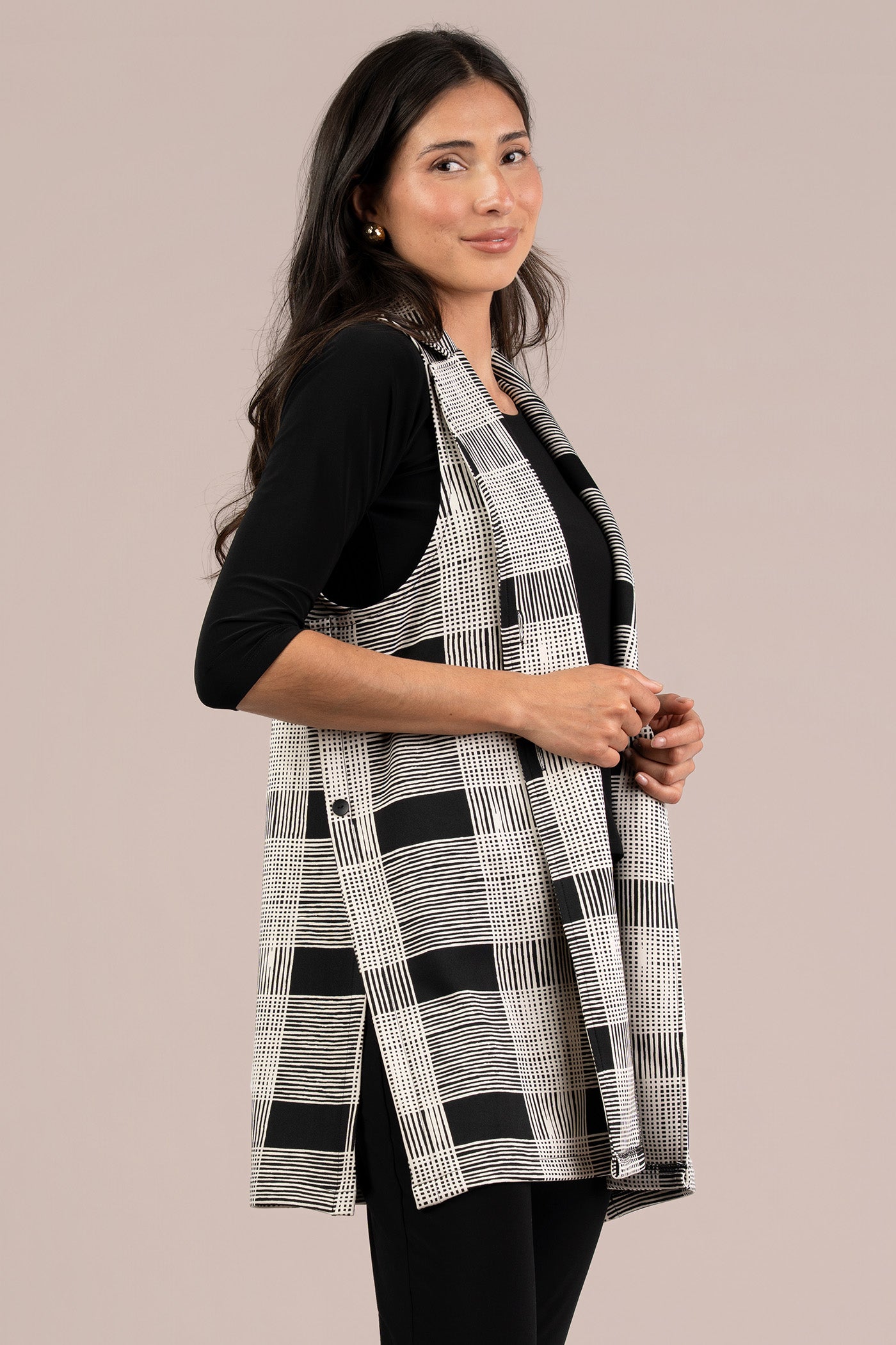 Cloud Long City Vest, Print