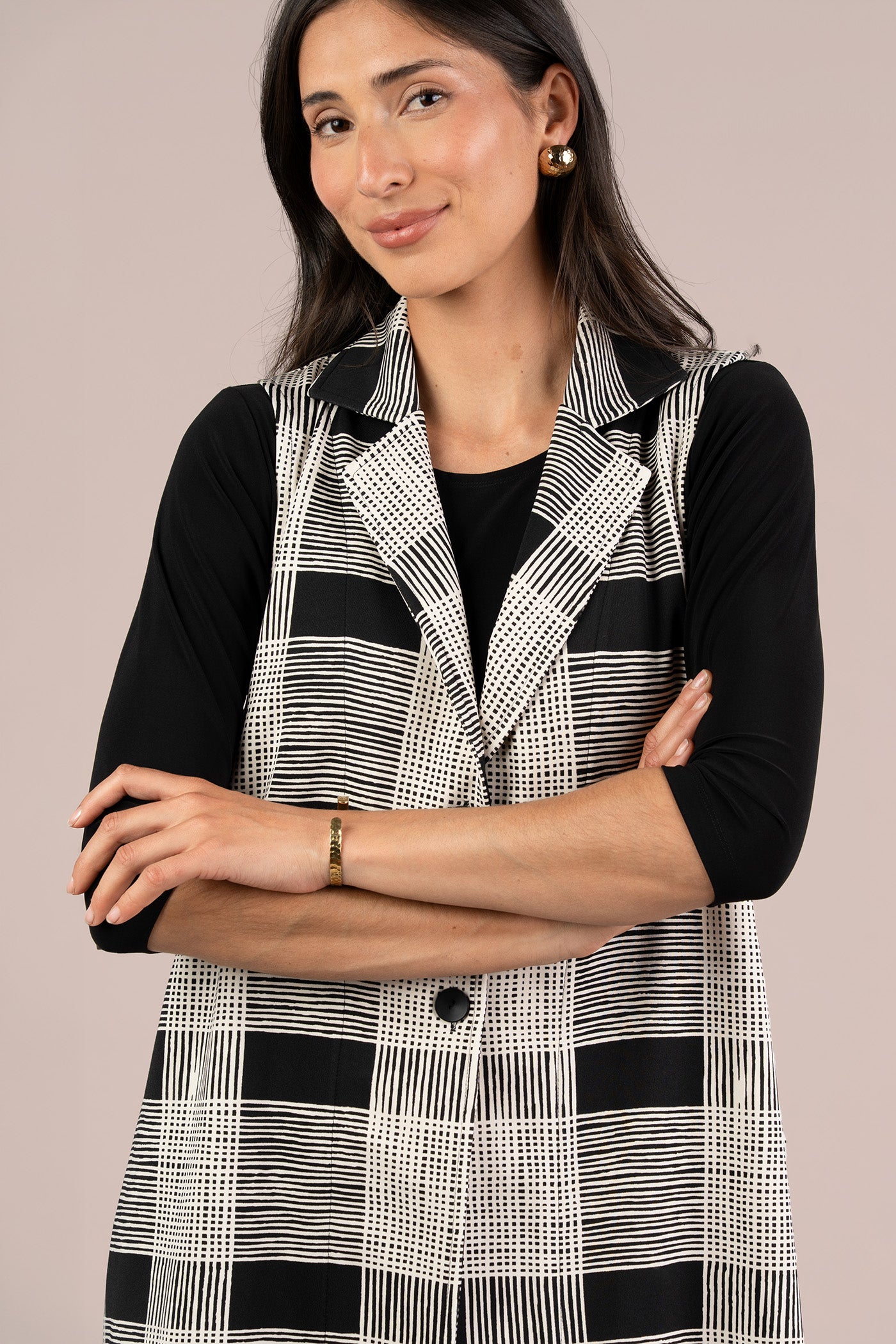 Cloud Long City Vest, Print