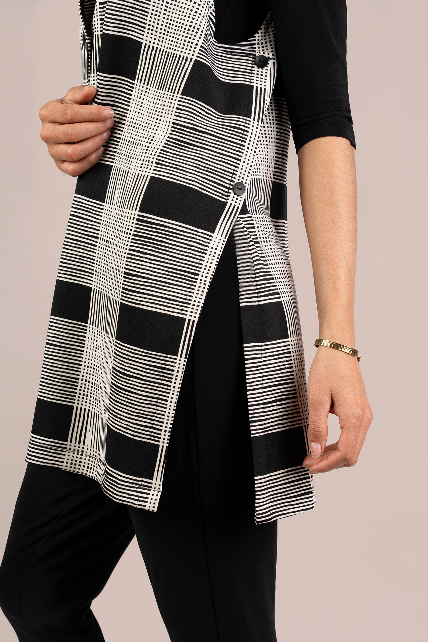 Cloud Long City Vest, Print