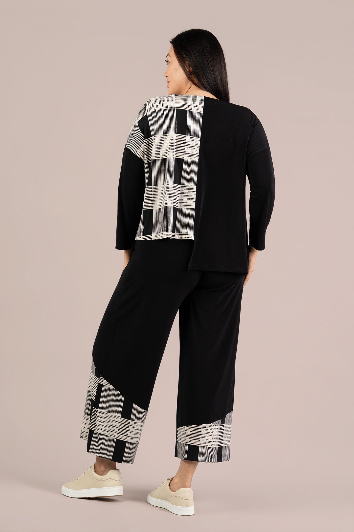Wide Leg Crop,  Blocked Print
