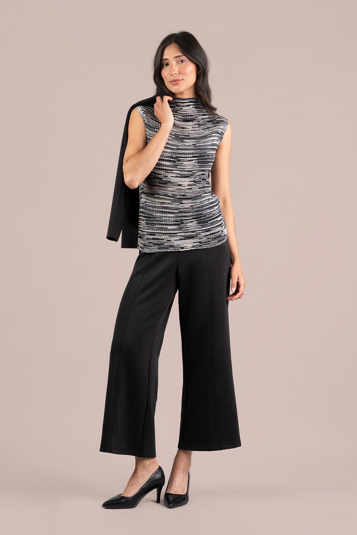 Plisse Mock Neck Tank, Print