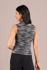 Plisse Mock Neck Tank, Print