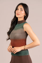 Plisse Mock Neck Tank, Print