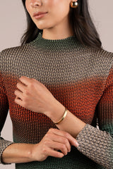 Plisse Mock Neck, Print