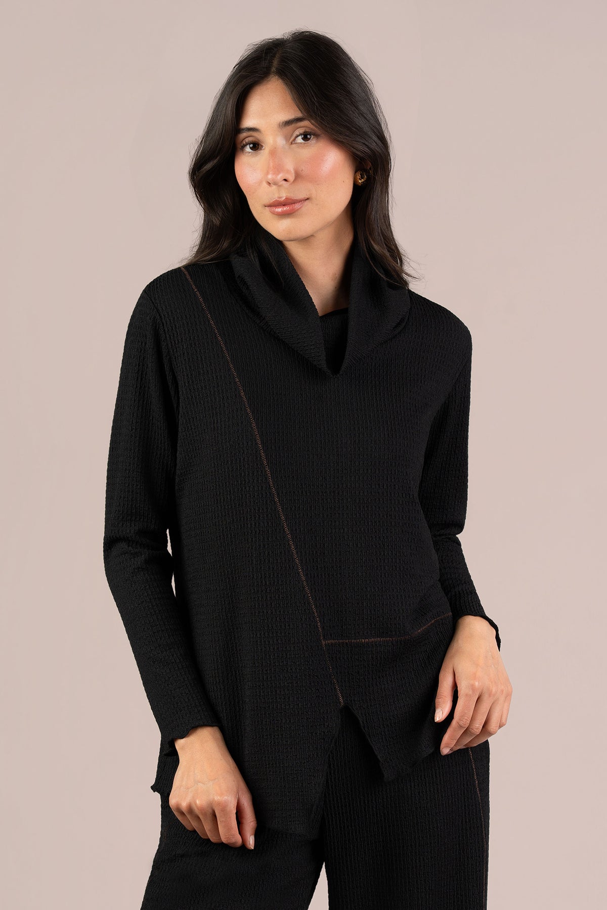 Pop Collage Cowl Neck Long Sleeve
