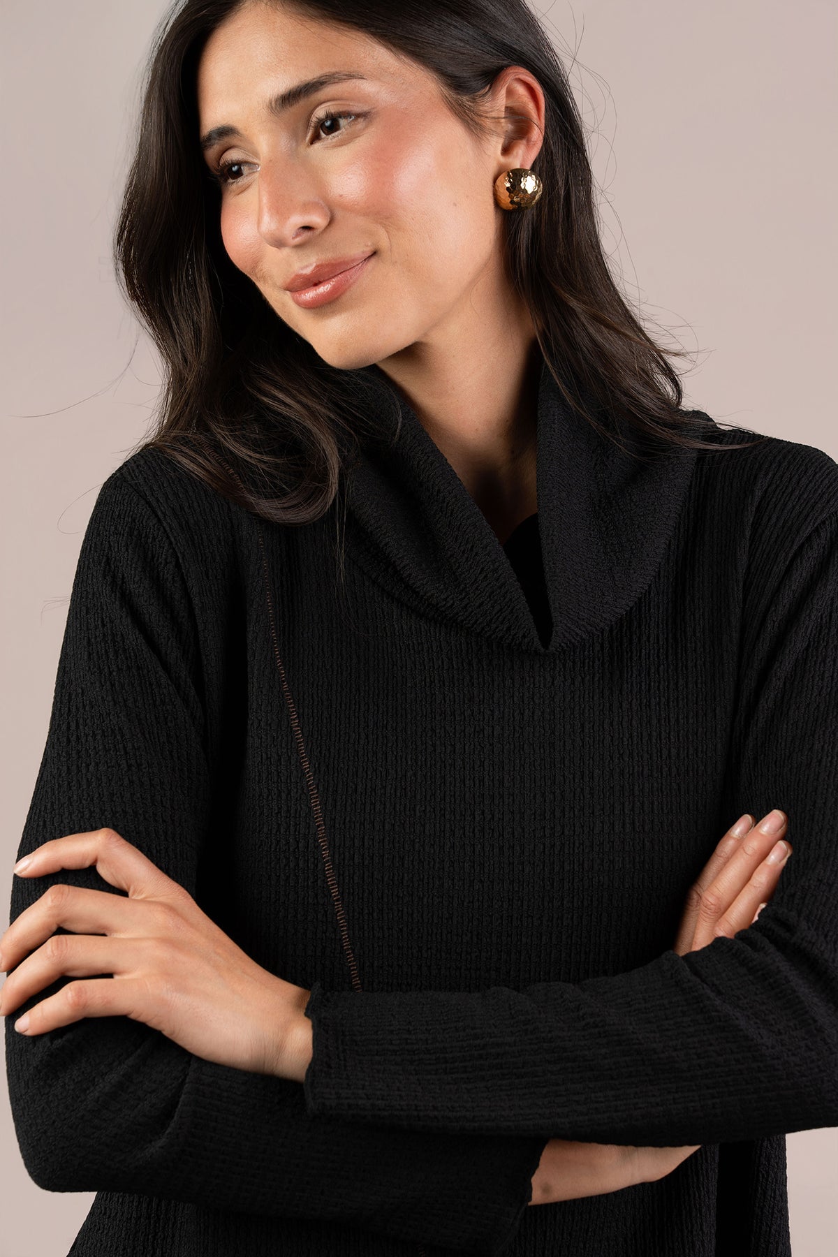 Pop Collage Cowl Neck Long Sleeve