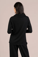Pop Collage Cowl Neck Long Sleeve