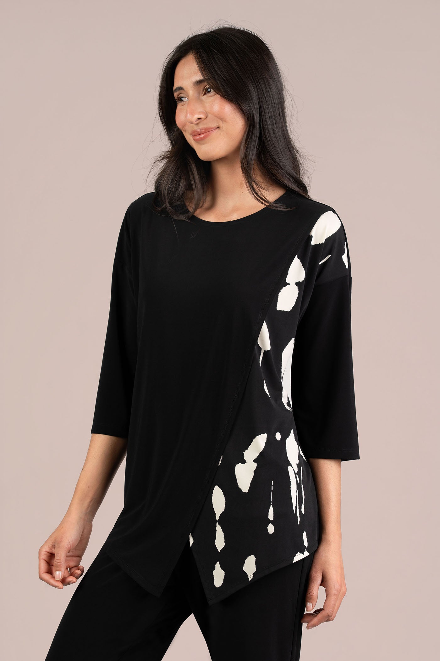 Kite Front Top Block Print 3/4 Sleeve