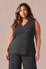 Narrow V-neck Tank, Plus