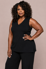 Narrow V-neck Tank, Plus