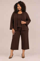 Soffio Crepe Coach Cardigan - Plus