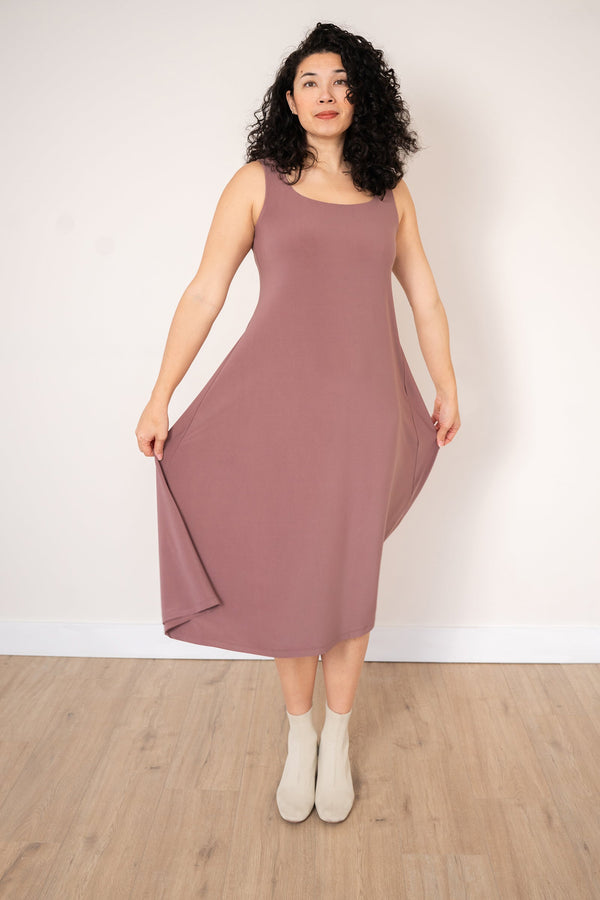 Square Neck Fit & Flare Dress | Rose