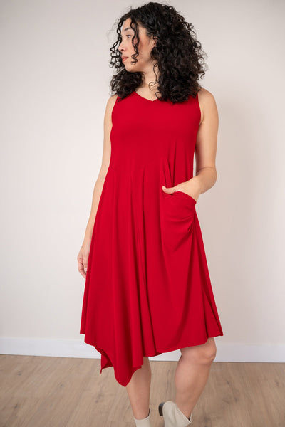 Sleeveless Slant Pocket Dress