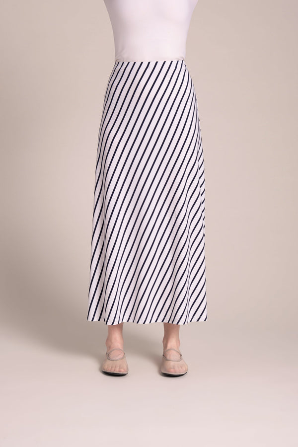 Essential A-Line Skirt | Navy Stripe