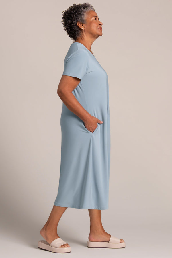 Fit & Flare Dress | Stone Blue