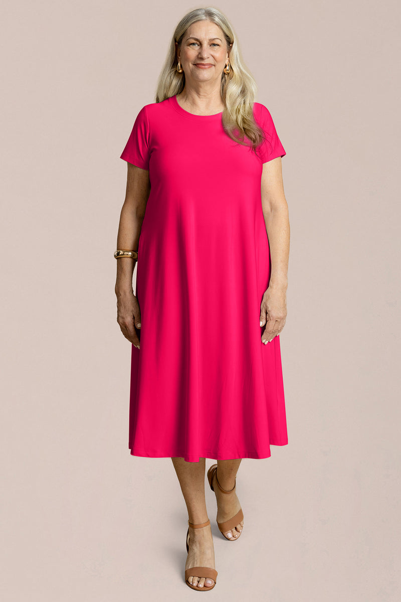 Fit & Flare Dress, Short Slv Fit & Flare Dress, Short Slv