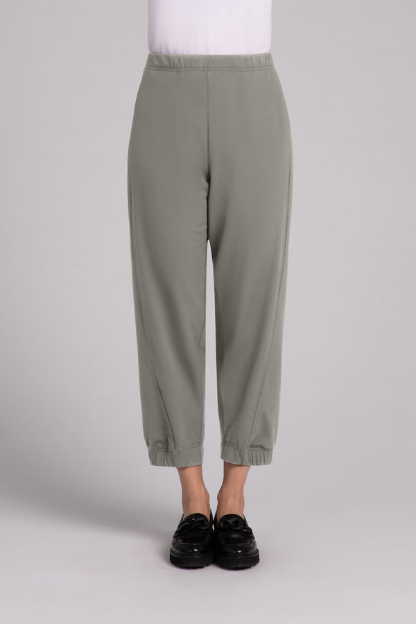 Fleece Back Jersey Half Cuff Jogger Pant | Taupe