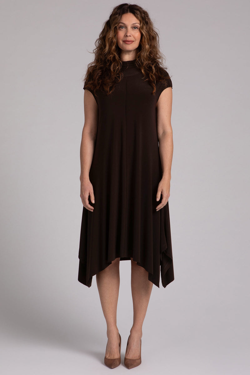 Flounce Funnel Neck Dress