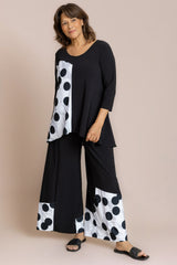 Go To Low Neck T, Blocked Print