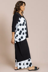 Go To Low Neck T, Blocked Print