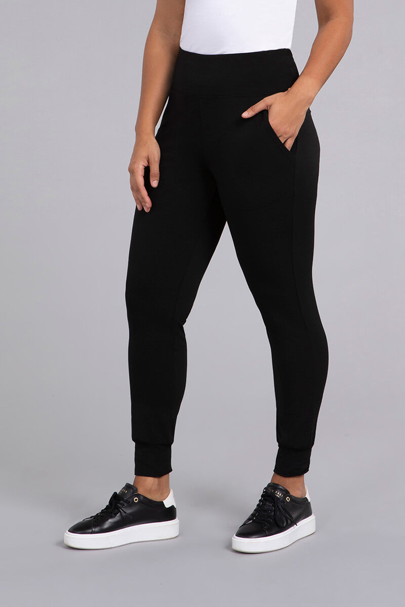 Jersey Fleece Back Jogger Legging Black 16