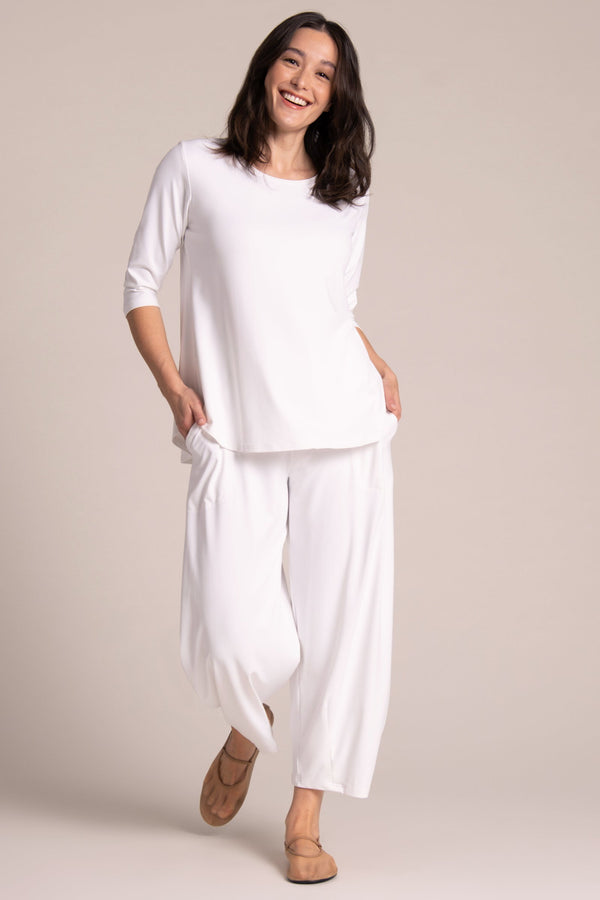 Narrow Lantern Pant | White