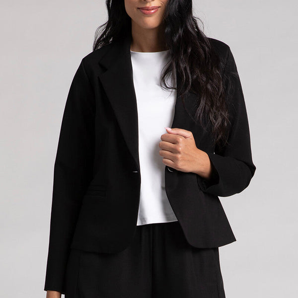 Black ponte blazer hotsell