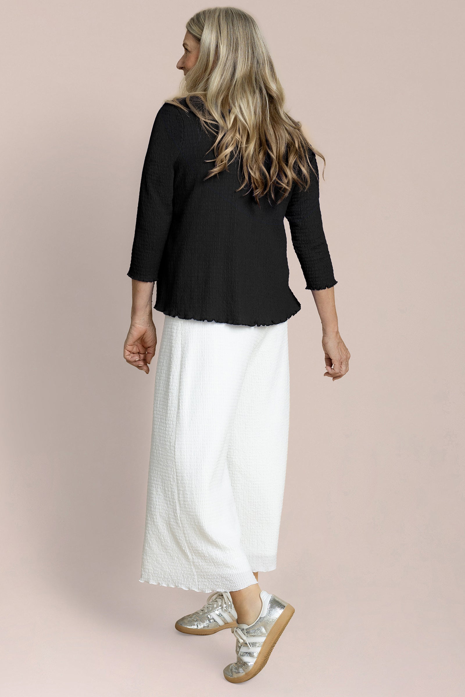 Pop V-Neck Top, 3/4 Slv